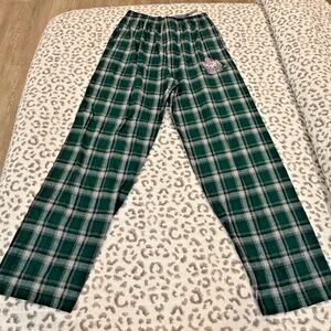 BOXERCRAFT Cotton Fleece Men's Green Plaid Lounge Pajama Pants; Medium; NWT